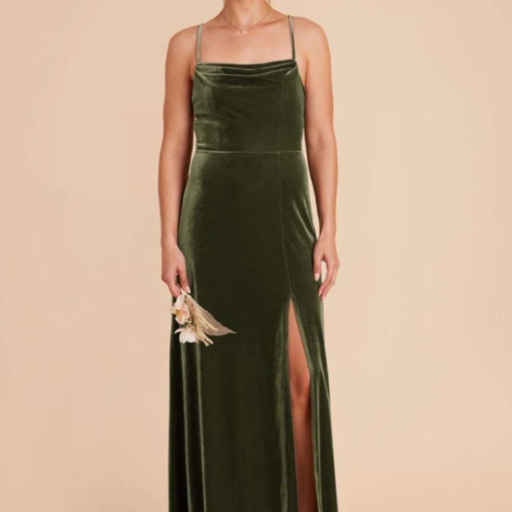 Birdy Grey Olive Green Velvet Dress